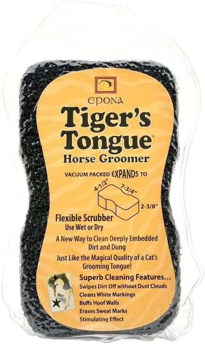 Tack Shack of Ocala Epona Tiger Tongue and April Power Shower Sponge, Horse/Equine Grooming/Face Sponge (Tiger Tongue)