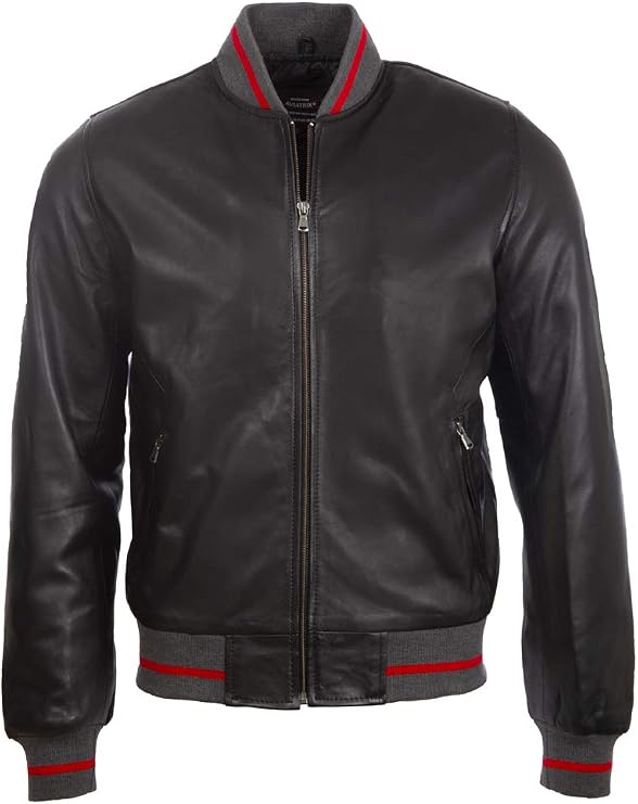 Aviatrix Men's Real Leather Fashion Bomber Jacket (I9TP)