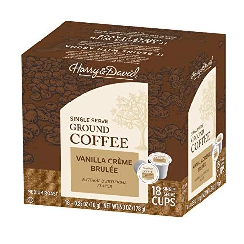 Harry & David Single Serve Ground Coffee Vanilla Creme Brulee , One Box of 18 Servings