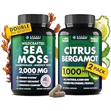 Citrus Bergamot & Sea Moss Capsules Bundle - Support Heart Wellness, Boost Immunity & Energy, Promote Healthy Aging, Enhance Overall Wellness - 240 Vegan Capsules