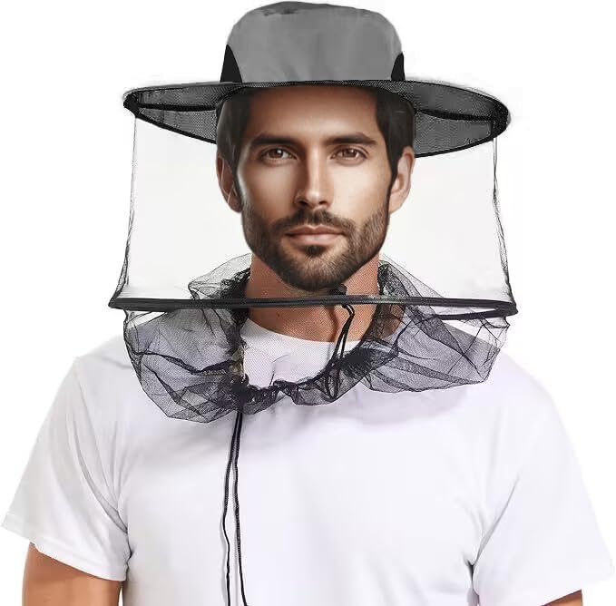 Aventik Adjustable Mosquito Hat with Netting for Maximum Bug Pair with Mosquito Jacket