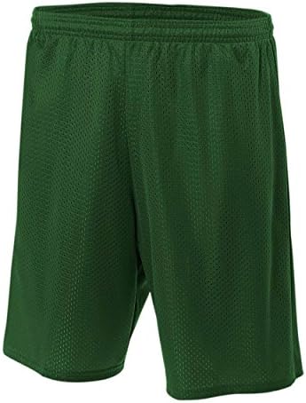 Adult Large Forrest Dark Green 7 Poly Mesh Moisture Wicking Athletic Shorts