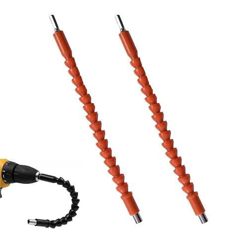 2PCS Superbit Flexible Drill Bit Extension - Superbit Tool, Superbit Screwdriver Flexible, Superbit Flexible Bit Extension, Flexible Drill Bit Extension, Right Angle Drill Adapter, 295mm (Orange)
