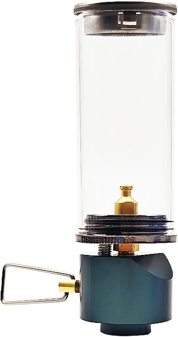 Gas Lantern, Dreamlike Candle Lamp Gas Lantern with Heat-Resistant Glass, Lamp with Adjustable Valve, Light for Camping and Hiking