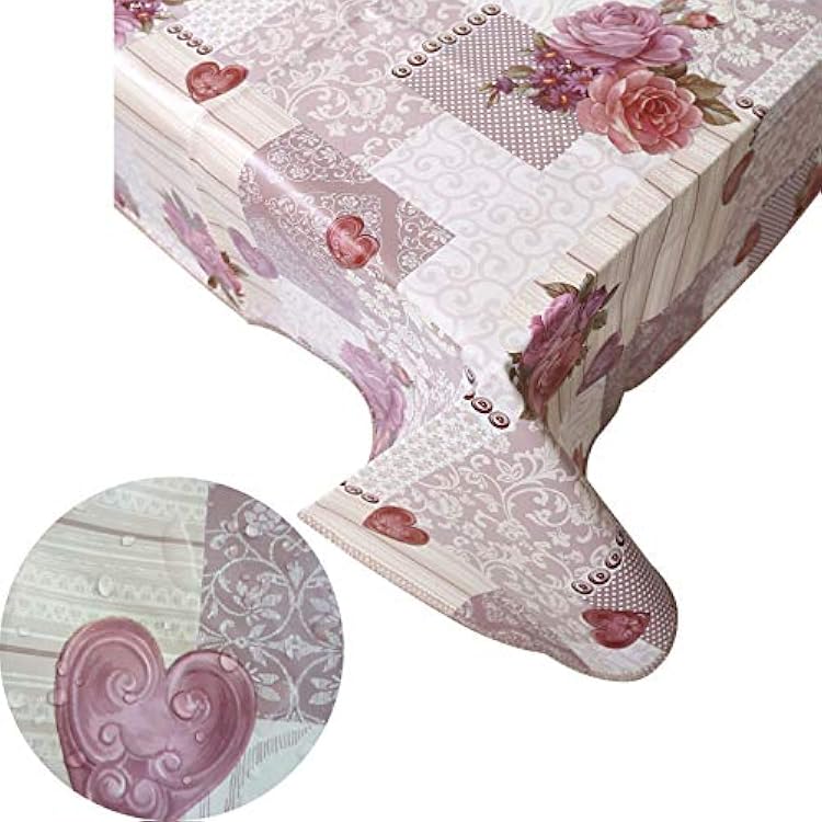 Heavy Duty Flannel Backed Vinyl Tablecloth with Flannel Backing Easy to Wipe-Clean Oilcloth Waterproof Plastic Round Square Rectangle 55x55-55x71 inch Table Cover
