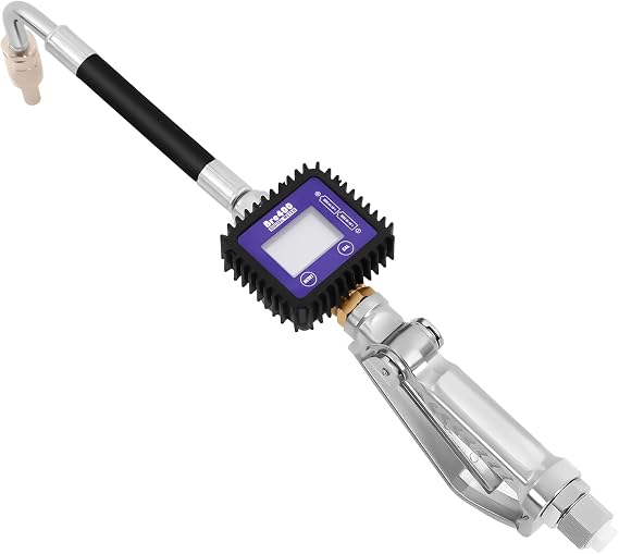 Electronic Oil Metering Gun, Heavy Duty Air Operated Oil Control Valve Transfer Pump Digital Petrol Motor Oil Fluid Dispenser Pump Control Valve Meter Nozzle, Four Measurement Units