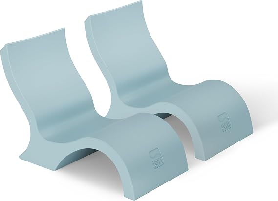 Ledge Lounger - Signature Lowback Chair - for in-Pool or On-Deck Use - Water Depths 0-9 - Compatible with All Types - Resin Water Chairs - for Pool, Sundeck, Patio - Set of 2 - Frost