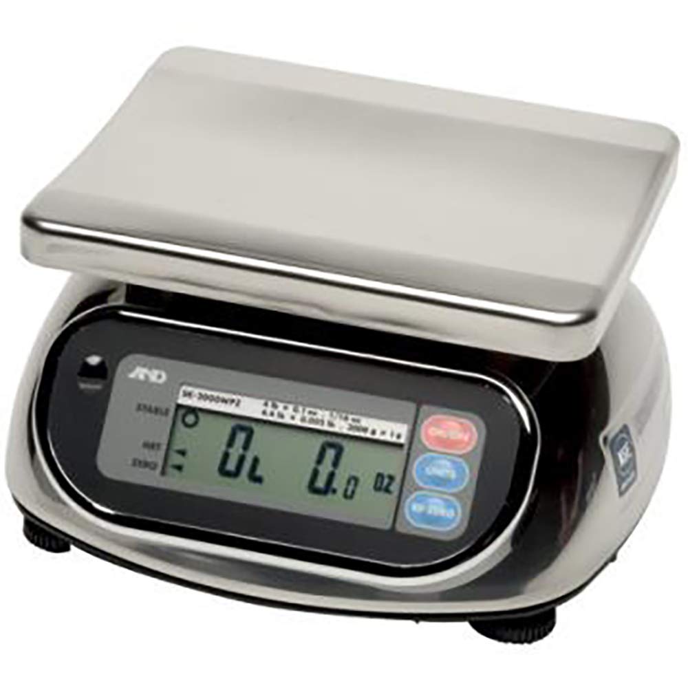 A&D Weighing SK-1000WP Portable Washdown Scale, 1000g