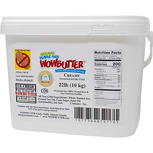 WOWBUTTER Creamy and Peanut Free Spread, 22 Pound -- 1 each.