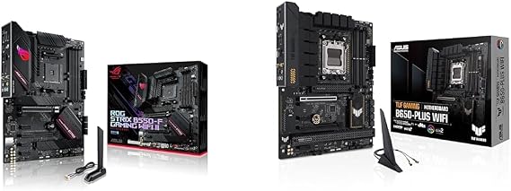 Asus ROG Strix B550-F Gaming WiFi II AMD AM4 (3rd Gen Ryzen) ATX Motherboard & TUF Gaming B650-PLUS WiFi Socket AM5 (LGA 1718) Ryzen 7000 ATX Gaming Motherboard
