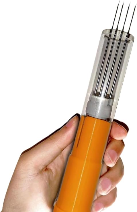 Electric Needle Felting Machine Set, Electric Wool Felting Tool, Needle Felting Machine for Fast Felting, 2cm Stroke, Adjustable Speed, for Needle Felting, DIY Felting, 3D Sculpture (Orange)