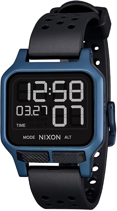 NIXON Heat A1320-100M Water Resistant Digital Workout and Running Watch | Ultra Thin Lightweight Sport Watch for Men and Women - Custom 38 mm LCD Display, 20mm PU Band