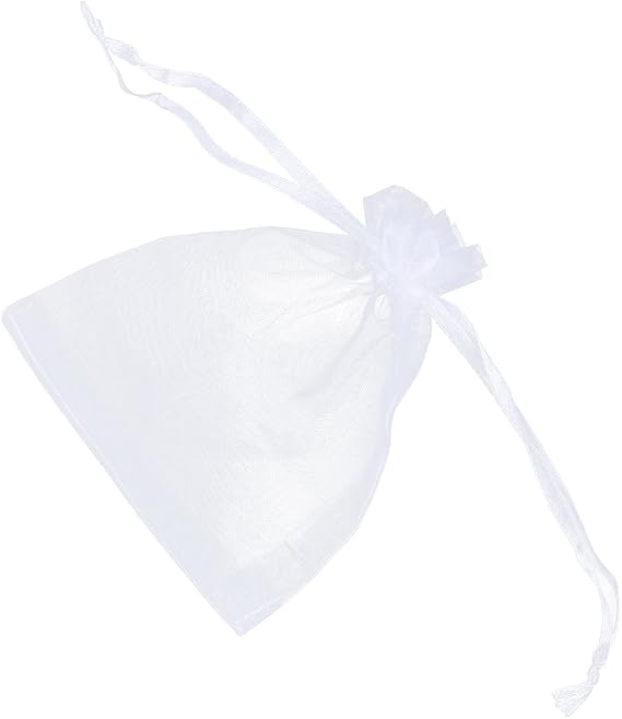 ReNext Organza Drawstring Pouches Bags (White)