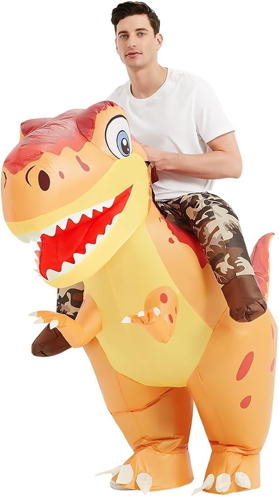 Adult Inflatable Dinosaur Costume Riding T Rex Funny Dress Halloween Costume for Men Women