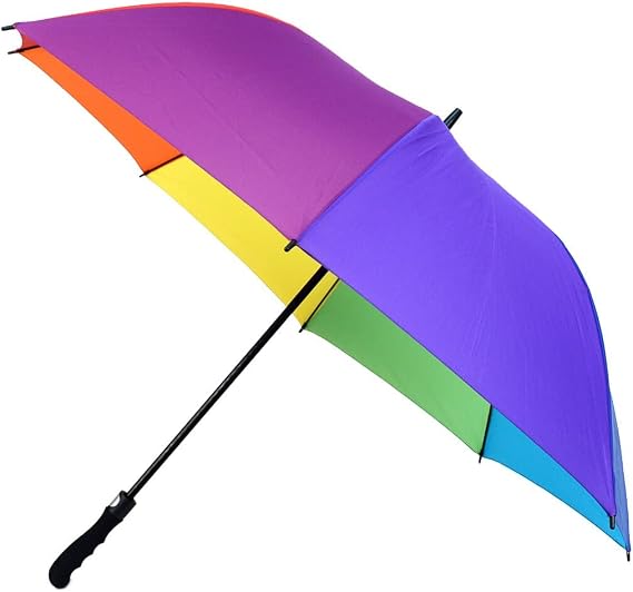 Rainbow Umbrella, Extra-Strong Golf Umbrella - Automatic Open, Windproof- Extra Strong & Large for 2 People, 1 & 2 Pack