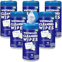 6 Pcs Siifert 10 Pack 700 Pcs Whiteboard Cleaning Wipes Disposable Whiteboard Dry Erase Wipes for Cleaning Markers Home Classroom School Office, 4 x 5.5 Inch, 70 Count Per Pack
