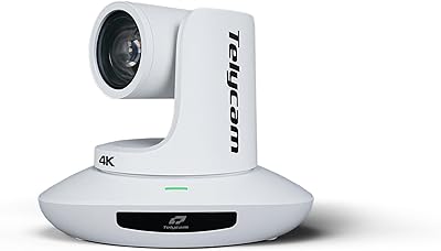 Telycam Vision SE 4K60 PTZ Camera 12 Optical Zoom, Auto-Tracking, NDI|HX3  HDMIUSB Type-C, Freed, PoE Ideal for Live Streaming & Conferencing White