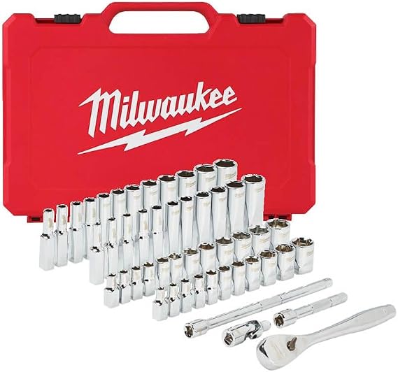 Milwaukee 932464944 1/4in Ratcheting Socket Set Metric & Imperial, 50 Piece