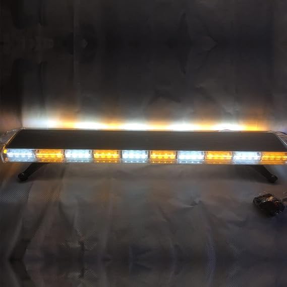 47" 88 Amber White Emergency Light Bar Double Side Flashing High Intensity Emergency Warning Flash Strobe Light for Safety Construction Vehicles Tow Trucks Pickup