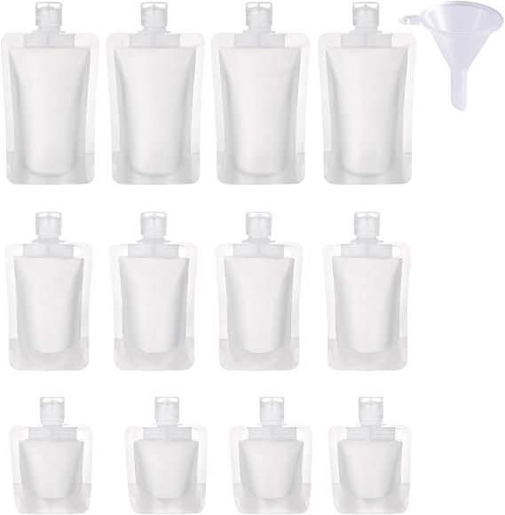 2025 Portable Travel Fluid Makeup Packing Bag, Refillable Travel Pouches, Portable Pouches For Toiletries, Transparent Fluid Packing Bags For Lotion Shampoo Conditioner (12PCS)