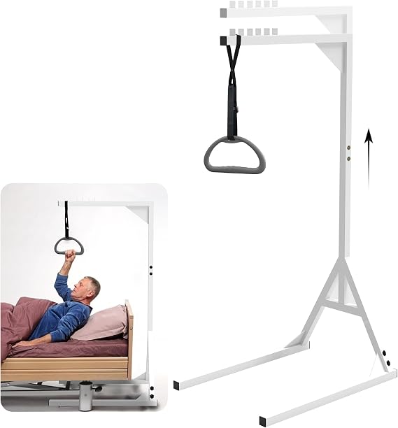 Bed Trapeze, Trapeze Bar For Bed Mobility Patient Aid Hospital Bed Triangle Pull Up Floor Stand Bar Heavy Duty Bed Trapeze For Elderly Assist Aid Quality Materials, Easy to assemble, Works very well.