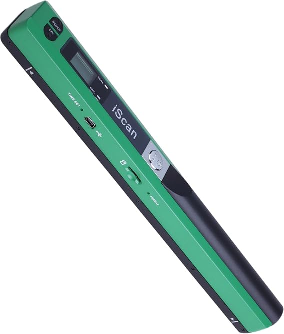 iScan Mini Handheld Portable Scanner 300/600/900DPI JEPG PDF Format Compact Green,255x28x25mm