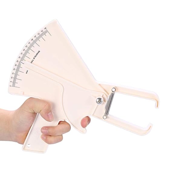 0-80MM Body Fat Measure Skinfold Caliper Measuring Tester Fitness Body Fat Tester Calipers(White)