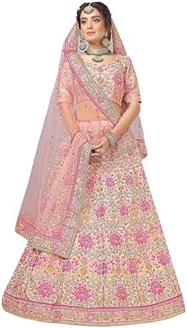 TRENDMALLS Womens Silk Heavy Embroidery work Bridal Lehenga Choli with Dupatta Ready To Wear