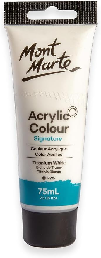 Acrylic Paint, Titanium White, Semi-Matte, 75ml, pnt0172