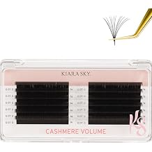 KIARA SKY LASH Cashmere Volume Lash Extensions | Premium Cashmere Lash Extensions | Soft Semi-matte natural finish | For Professional Eyelash Extensions Use Only | Black, (D-0.07-14MM)