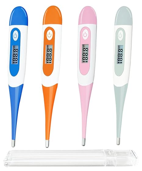 Digital Thermometer,BESTWYA Thermometer for Adult (A, Pack of 4) | Flexible Tip Accurate LCD Reading Oral, Rectal or Under Arm Use
