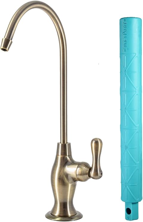 Non-airgap NSF Certified RO Faucet Reverse Osmosis Drinking Water Filtration System Water Dispenser Spout (Antique Brass). Vase Style with Faucet Wrench | Faucet Reverse Osmosis Drinking Water Filtration System Water Dispenser Spout (Antique Brass). Vase Style with Faucet Wrench