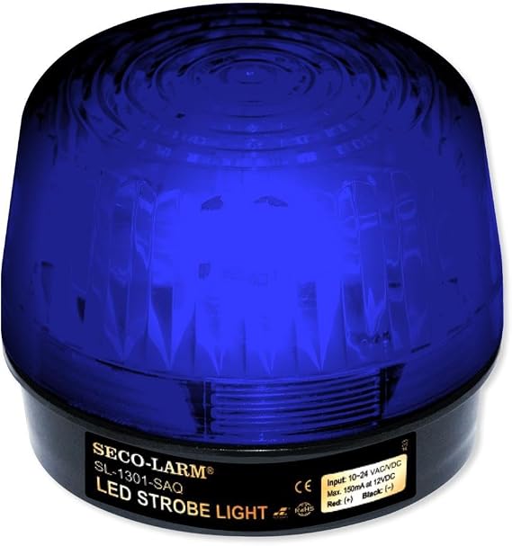 Seco-Larm Enforcer LED Strobe Light, Blue Lens (SL-1301-BAQ/B)