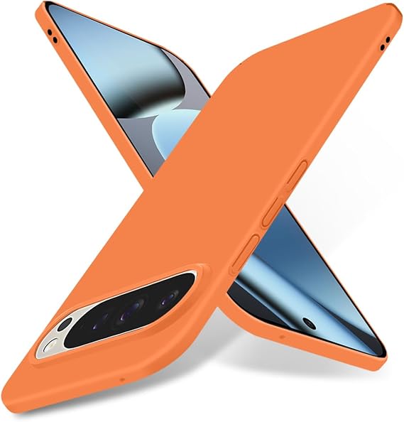 Super Thin Case for Google Pixel 10 / Google Pixel 10 Pro, Ultra Slim Anti-Scratch Skin-Friendly Hard Cover [Smooth Matte Finish] Sleek Minimalist Phone Case - Orange