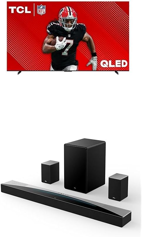 TCL 98-Inch Q65 QLED 4K UHD Smart TV with Google TV (98Q651G, 2024 Model) Q85H Q Class 7.1.4 Channel Sound Bar with Dolby Atmos