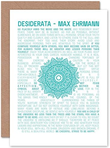 Fine Art Prints Desiderata Mandala Ehrmann Typography Greetings Card