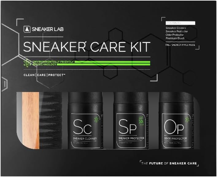 SNEAKER LAB Sneaker Care Kit - Essential Cleaning Kit - Cleaner + Protector + Deodorizer - 1.7 Oz. Bottles