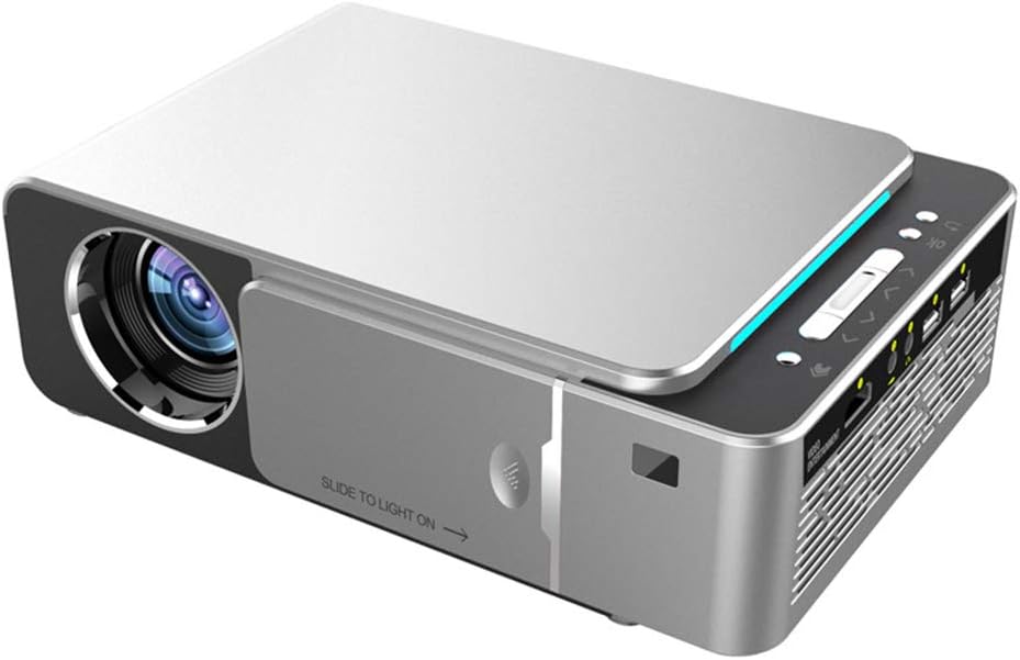 Home Smart WIFI Projector HD Micro Projector Multimedia Player Home Cinema Compatible HDMI/USB for Entertainment Game Outdoor Party, Gray