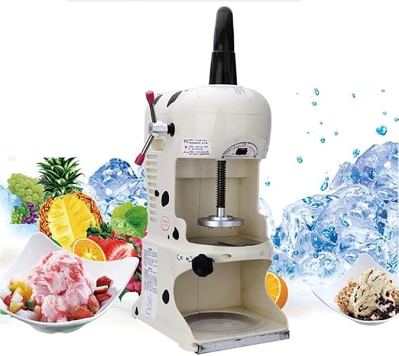 Electric Ice Crusher, Commercial Electric Snow Block Ice Shaver, Shaved Ice Volume 90KG S/H, Very Suitable for Commercial Shaved Ice Production In Fast Food Restaurants, Shopping Malls, Stalls, Et