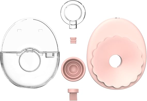 Breast Pump Parts Flange Shield 24mm Duckbill Valve Silicone Diaphragm Milk Collector Cup Set Overall Replacement Accessories Compatible with MY-382 Anti-Leaking Lightweight Design Pink