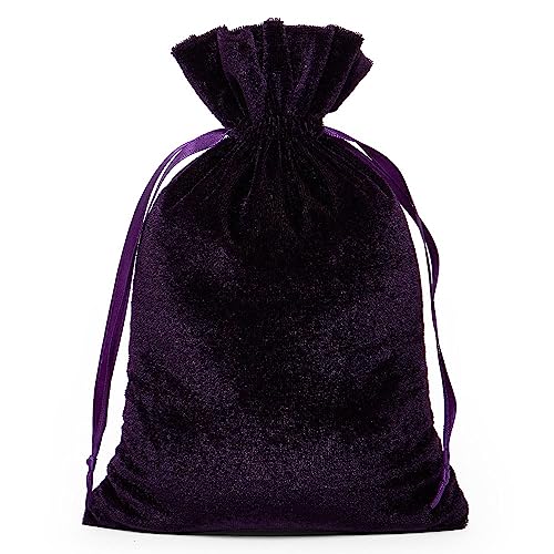 Paper Mart Velvet Drawstring Pouch - Velvet Bag with Drawstrings for Jewelry and Gift Bag Safely Store and Showcase your Precious Pieces - Width 6 Inch