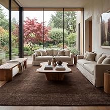 Rugs USA 5x8 Speckled Wool-Blend Indoor Area Rug, Mid-Century Modern Truffle Brown for Living Room, Bedroom, Office, Entryway, Hallway