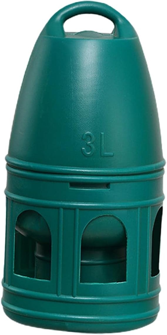 Pigeon Water Dispenser, Large Capacity Bird Water Drinker, Quail Automatic Feeder with Handle Water Pot Container, Green 3L