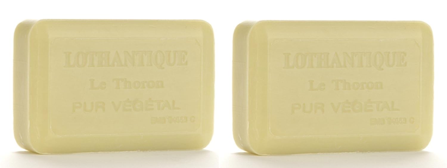 Lothantique Authentique Shea Butter Vegetable Bar Soap - 2 Bars, 200g Each, Green Tea