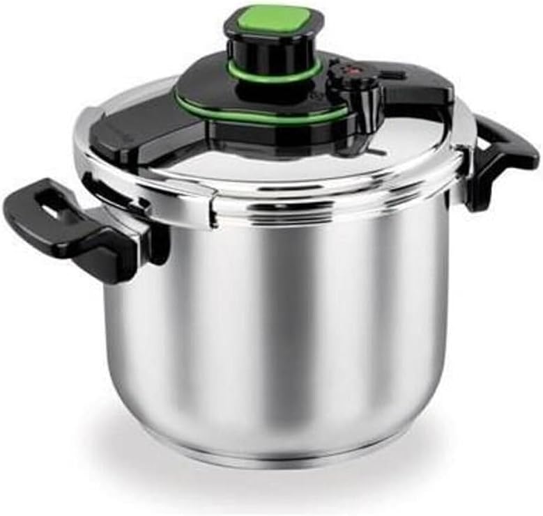 Korkmaz Tessa Pressure Cooker 10 Litres Induction Safe Dishwasher Safe Stainless Steel Silver Black