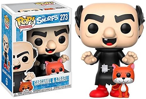 Funko The Smurfs Wave 1 + Pop Protector: Pop! TV Animation Vinyl Figure (Collector Gift Set Bundled with ToyBop Brand Box Protector Case) (Gargamel with Azrael The Cat #273)