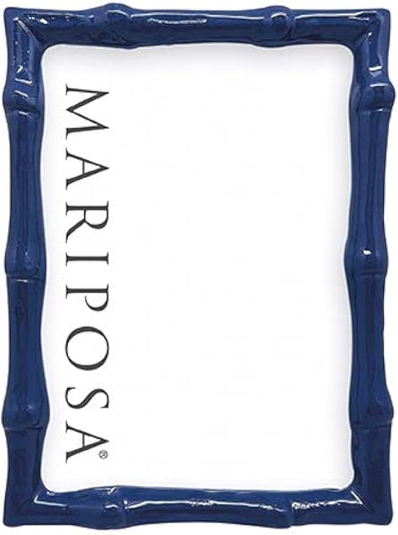 Mariposa Bamboo Blue 5x7 Frame | Blue | Brillante | Frames | Decorative Photo Frames | Recycled Sandcast Aluminum | Handmade In Mexico