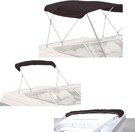 SavvyCraft 3 Bow Bimini Top Replacement Cover 72" L 54"-60" W Black