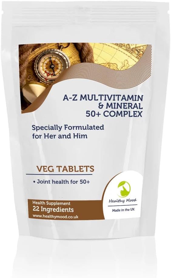 50+ Plus A-Z Multivitamins & Minerals 23 Micronutrients Complex x90 Veg Tablets Health Food Supplements 22 Vitamins Ingredients Optimal Health & Wellness