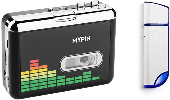Cassette to MP3 Converter, Portable Cassette Recorder Player, Audio Music Cassette Tape to Digital Converter Player with Earphone and 32GB USB Flash Drive